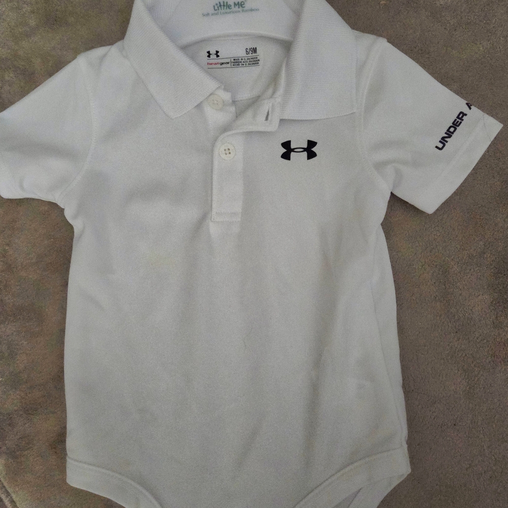 Under Armour Kids White Polo Bodysuit 6-9mo